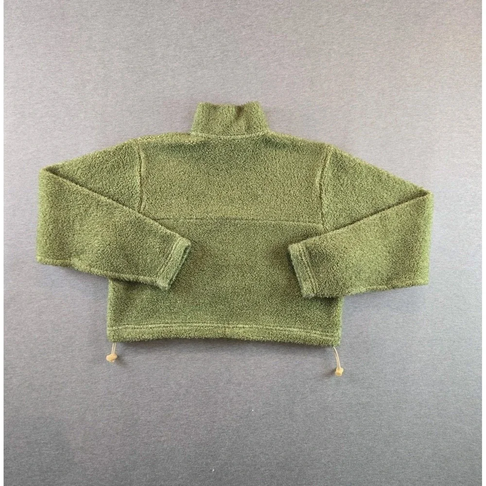 Nike Therma-Fit Sweatshirt Womens Small Green‎ 1/2 Zip Fleece Pullover Cropped